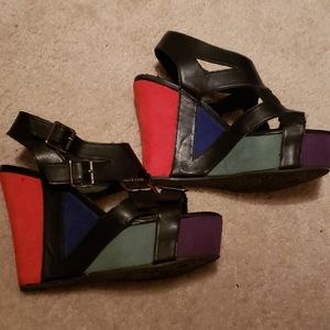 Colorblocked Wedge Heel